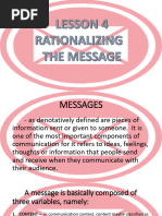 Lesson 4 - Rationalizong The Messages