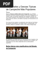 Los 6 Bailes y Danzas Típicas de Campeche Más Populares