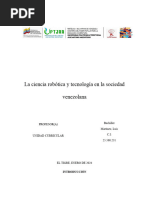 La Ciencia Robótica y Tecnología en La Sociedad Venezolana