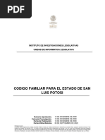 Codigo Familiar para El Estado de San Luis Potosi 08 Septiembre 2023