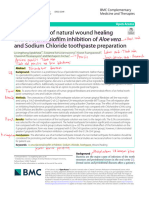 The Efficiency of Natural Wound Healing and Bacterial Biofilm Inhibition of Aloe Vera and Sodium Chloride Toothpaste Preparation