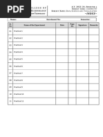 DSV Lab Manual Index