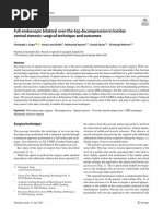 Full Endoscopic Bilateral Over The Top Decompression in Lumbar