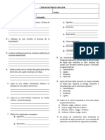 Evaluacion Diagnostica NATURALES 7°