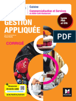 Corrige Gestion Appliquee CAP - Cuisine Commercialisation HCR - Ed 2023