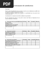 Questionnaire Satisfaction Client Word Gratuit