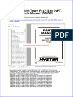 Hyster Forklift Truck f187 s40 70ft s55fts Parts Manual 1580500