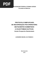 Protocolo Simplificado de Recupera o P S Operat Ria em Pacientes Submetidos A Colectomias Eletiv