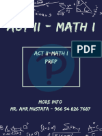 ACT II PREP Course Math I Geometry Explanation MR Amr Mustafa