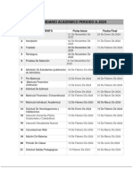 Calendario Academico Periodo A 2024