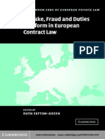 Sefton-Green R., Bussani M. - Mistake, Fraud and Duties To Inform in European Contract Law (2005)