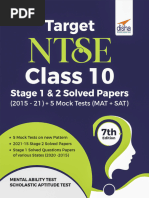 Target NTSE Class 10 Solved Papers and Mock Tests