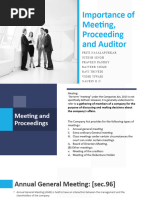 Importance of Meeting, Proceeding and Auditor