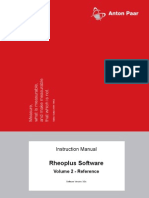 Rheoplus Software: Instruction Manual