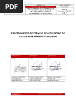 Sur-Pr-014 Procedimiento de Permiso de Alto Resgo de Uso de Herramientas y Equipos