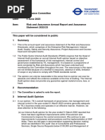 Risk and Assurance Annual Report and Assurance Statement 20222023