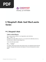 LHospitals Rule and MacLaurin Series