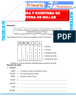 Lectura y Escritura de Centena de Millar para Tercero de Primaria