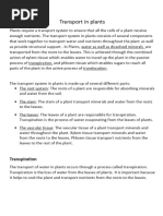 TRANSPORT IN PLANTS Updated Zimsec