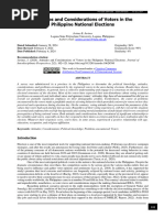 Attitudes and Considerations of Voters in The Philippine National Elections