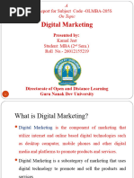 Digital Marketing MBA Seminar-II