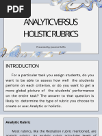 Analytic Versus Holistic Rubrics