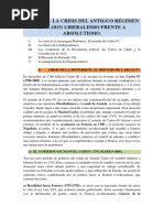 Bloque 5 La Crisis Del Antiguo Régimen (1788-1833) Liberalismo Frente A Absolutismo