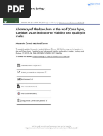 Allometry of The Baculum in The Wolf Canis Lupus Canidae As An Indicator of Viability and Quality in Males