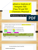 Qualitative Analysis of Inorganic Salt 11 and 12 Chemistry