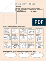 Sports Simple Present and Present Progressive Picture Dictionaries Reading Comprehension Exercis - 80138