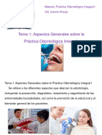 Diapositivas Del Tema de Aspectos Generales Sobre La Práctica Odontológica Integral I