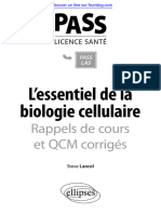 L'essentiel de La Biologie Cellulaire: Rappels de Cours Et QCM Corrigés