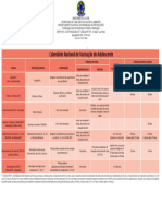 Calendário Técnico de Vacinação - Adolescente