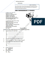 Class 7 English Sample Question Paper Final Exam 2022