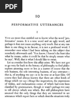 PERFORMATIVE UTTERANCES J L Austin