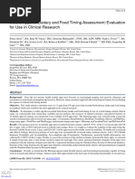 Mobile Apps For Dietary and Food Timing Assessment Evaluation For Use in Clinical Research