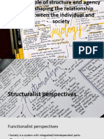 The Role of Structure and Agency in Shaping The Relationship Between The Individual and Society