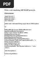 Write A Code Simulating ARP /RARP Protocols