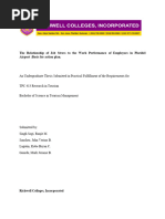 The Relationship of Job Stress To The Work Performance On Employees of Plaridel Airport