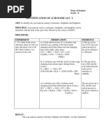 Experiment No.1-Identification of Acid Radical I