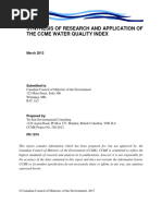 Synthesis of Research and Application of The Ccme Water Quality Index 2017