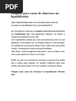 Tempero para Carne de Churrasco No Liquidificador