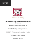 Witnessing and Evangelism Research Paper