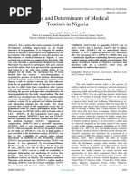 Practice and Determinants of Medical Tourism in Nigeria