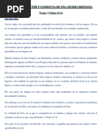 El Caracter y La Conducta de La Mujer Cristiana