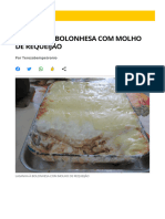 LASANHA À BOLONHESA COM MOLHO DE REQUEIJÃO - Lasanhas - Receitas