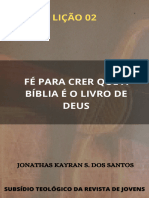 E-Book - Lição 02 - Fé para Crer Que A Bíblia É o Livro de Deus