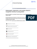 Inflammation Depression and Anxiety Related To Recognition Memory in Young Adults