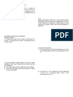 Practice Calculations Sheet Analytical Chemistry Compilation