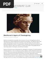 Beethoven's Hymn of Thanksgiving